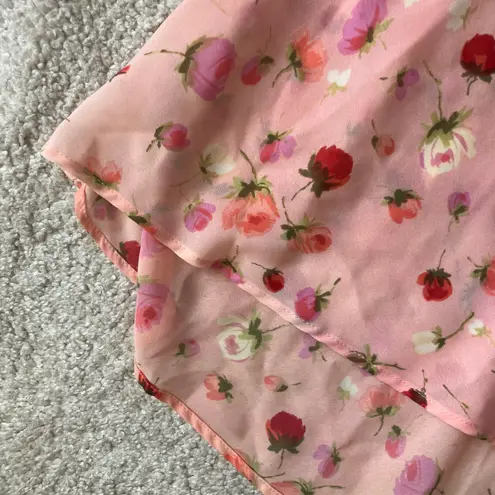 Morgan Taylor Pink floral sheer slip dress / nightie / chemise, coquette girly cottage