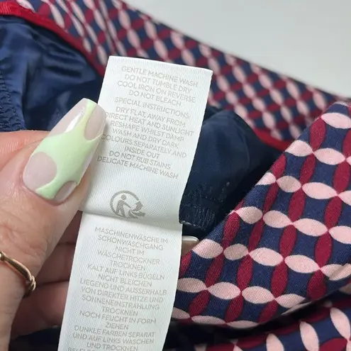 Boden Hampshire Red Geometric Print Ponte Knit Ankle Crop Pants Teacher Spring Size 8