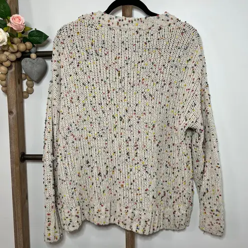 Seven 7 Chunky Popcorn Confetti Rainbow Color Long Sleeve Sweater Size Small