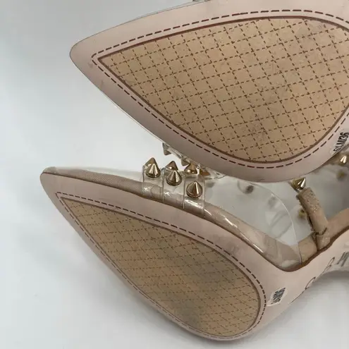 Jessica Simpson  Pumps Size 5.5 Wavery Clear Studded Wavery Pointed Toe Stiletto