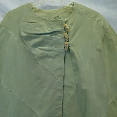 Terry Lewis | Boho 100% Leather Suede Fringe Cape Poncho Jacket One Size