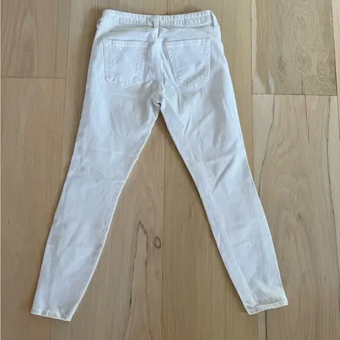 AMO Twist Sea Salt Jeans Distressed Slim Fit White Size 26