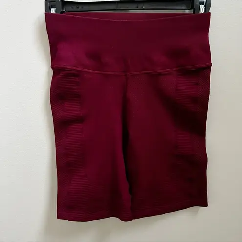 SoulCycle NUX x  Dark Red High Rise One by One High Compression Bike Shorts