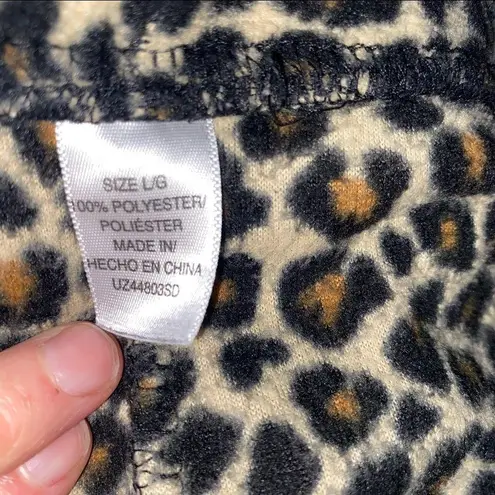Leopard Fleece Pajama Pants Women’s Large