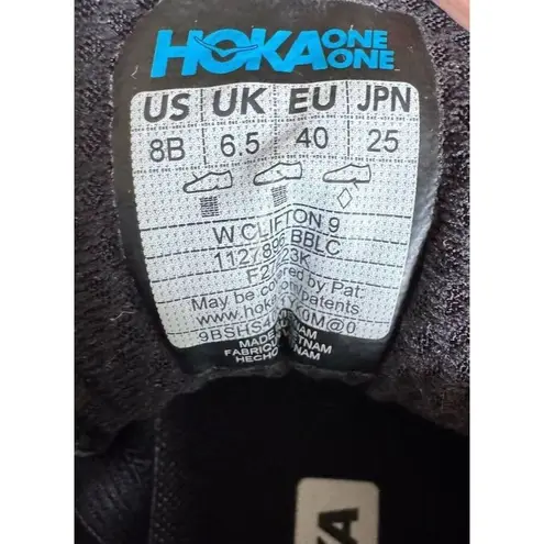 Hoka One One Clifton 9 Women's Running Shoes Black Size 8B