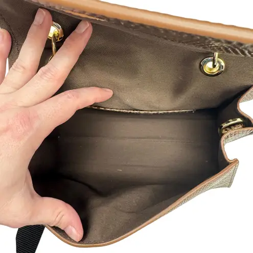 J. McLaughlin New Alison Pebbled Leather Top Crossbody Purse Bamboo Handle