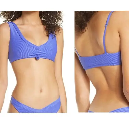 frankie's bikinis Frankie’s Austin Periwinkle Blue Ribbed Bikini Top