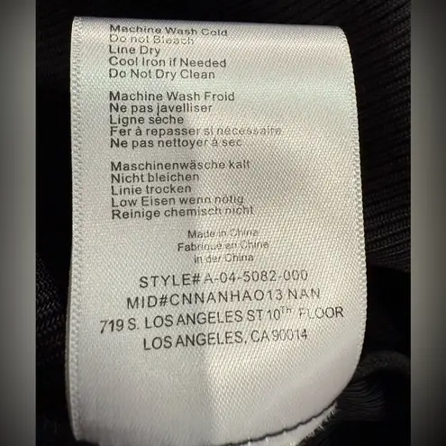 ANINE BING Anine Bing Riley Ribbed Knit Black Midi Pencil Skirt Back Slit Medium $199