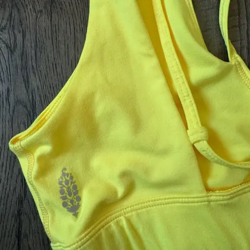 Free People  Electric Lemon Strappy Sports Bra