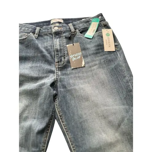 Women's studio blue Blue Bootcut Jeans Size M Mid Rise Classic Fit Denim