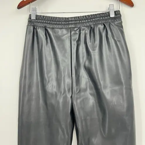 Badgley Mischka Studio Faux Leather Joggers With Side Pockets Size Small