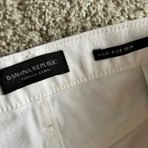 Banana Republic  White High Rise Slim Distressed Denim Size 29 Spring Easter