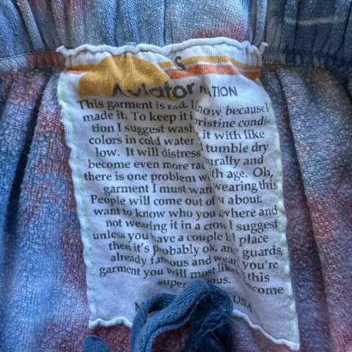 Aviator Nation LIGHT WEIGHT HAND DYED SWEATPANTS - TIE DYE RED sz S retails $148