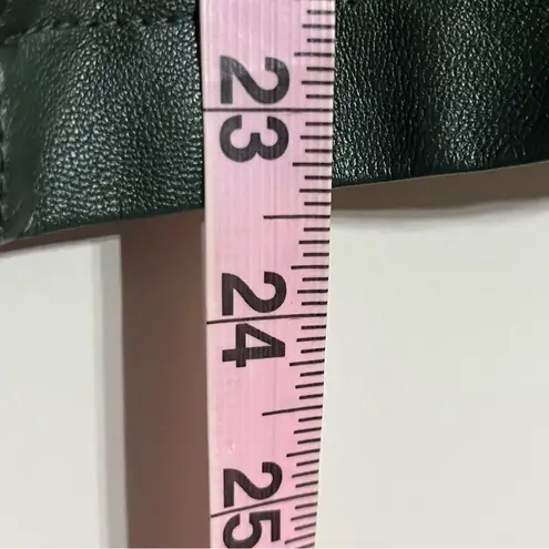 Harmony & Havoc Women’s Juniors Faux Leather Jacket Hooded Zipper Size XL Green