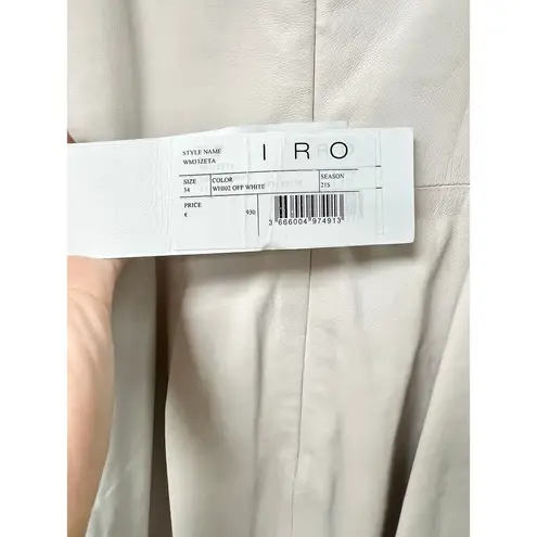 IRO NWT Zeta Sleeveless Thin Straps Leather Mini Dress Off-White Women 34 / US 2