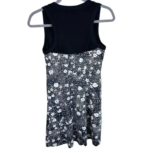 Title Nine Diamalete Floral Black White Sleeveless Stretchy Athletic Dress Sz XS