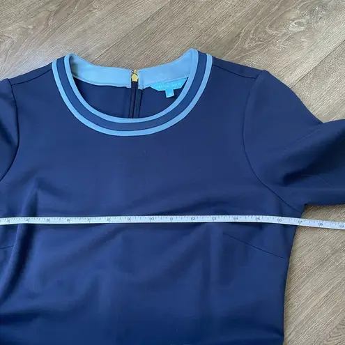 Draper James NWT Solid Persley Pointe Knee Length Dress Navy Nassau ~ Size S