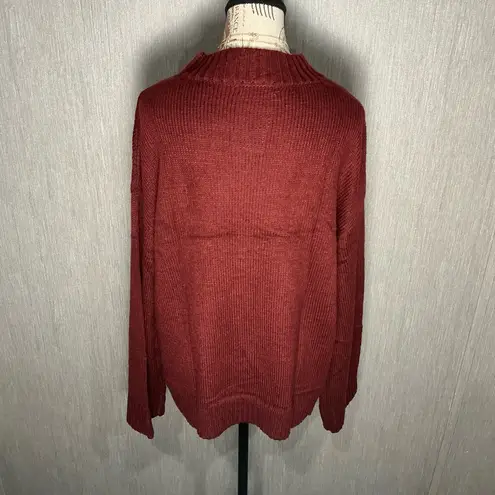 Elegant Maroon Oversized Sweater Size Medium Red