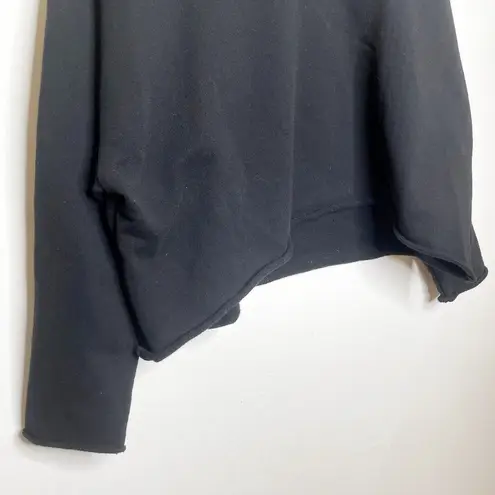 Tkees  Raw Edge Turtleneck Sweatshirt Cotton Terry Oversized Black Size 0/1 US 4