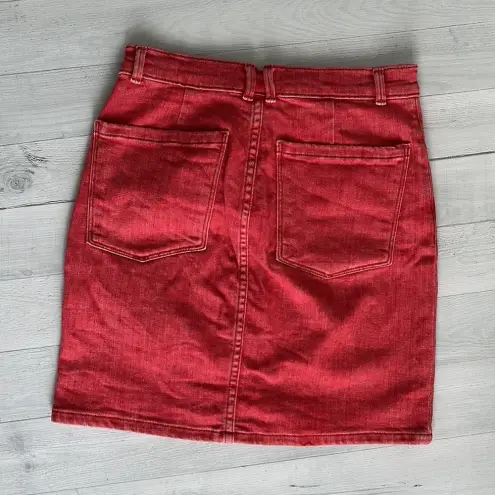 frame denim FRAME Faded Red Denim Mini Skirt Size 26