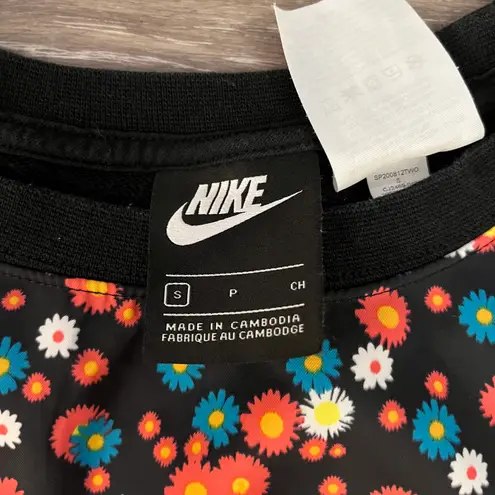 Nike Sportswear Heritage Floral Print Cropped Fleece Sweatshirt