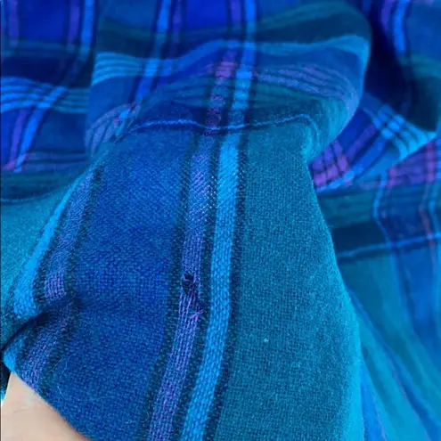 Pendleton 14 Blue Plaid Wool Midi Skirt Western Indie Vintage New Deadstock