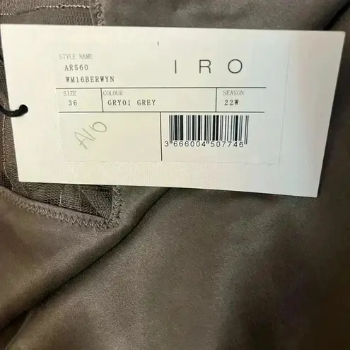 IRO NWT Paris Berwyn Silk Lace Trim Camisole Top Grey Gray 36 S