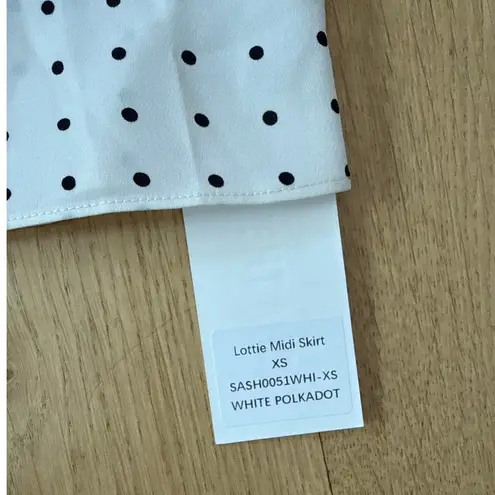 Sasha Therese Top & Midi Skirt Set Polka Dots Lottie Size XS Off White & Black thumbnail 4