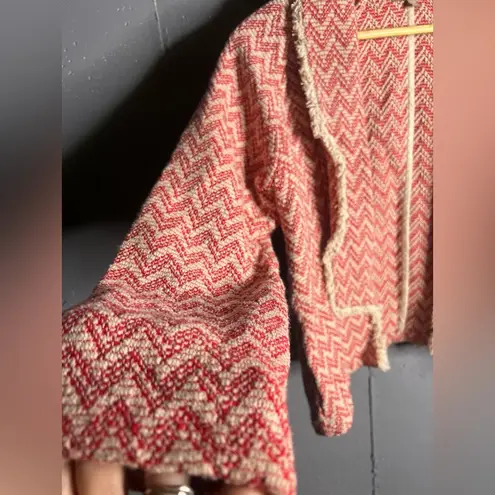 LILLA P Red Chevron Cotton Jacket. Size Small