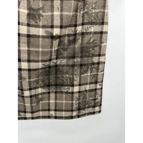 Tailor B Moss Brown Tan Printed Wool Blend Vented Mini Skirt Women's Size 2