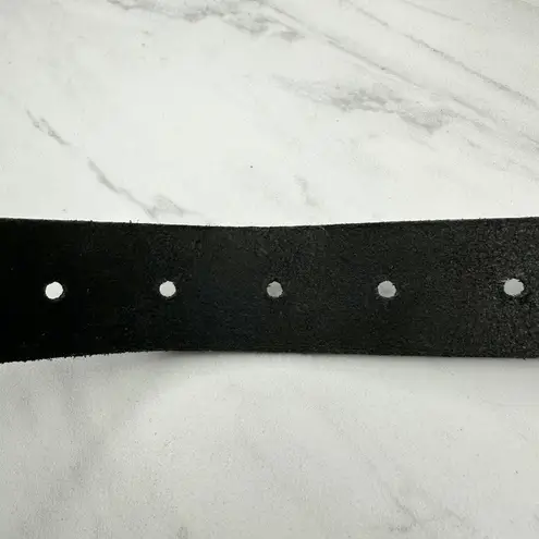 Womens Black Belt Small (S) Tortoiseshell Geometric Buckle Statement ✨