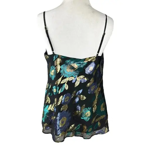 Revolve  Lovers and Friends Sleeveless Blouse Cami Metallic Floral Multi Small