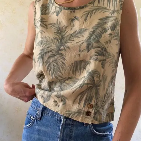 Tropical Linen Skirt Set Tan Size M