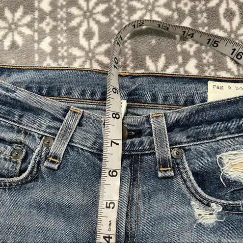 Rag and Bone  / JEAN Boyfriend Distressed Beckers Blue‎ Denim Jeans Size 24 - Image 8