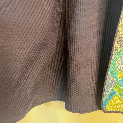 Alfred Dunner Petite Blue Patchwork Quilted Open Front Jacket Blazer Size 16P