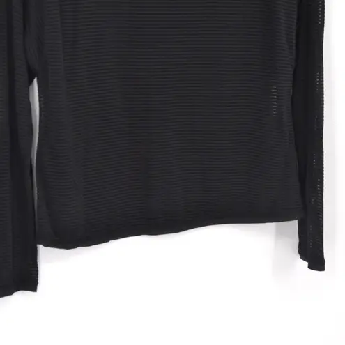 Lululemon  Lean In Long Sleeve Top Running Sheer Mesh Stripe Black Women's S