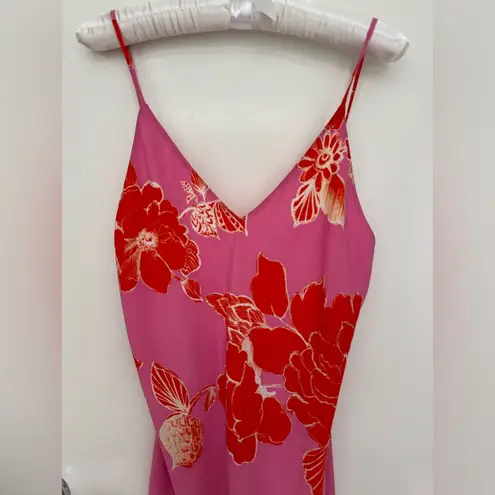 Natori Passion Flower Slip Dress XS Red