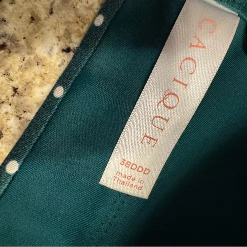 Cacique 38DDD Polka Dot Green Bra FULL COVERAGE