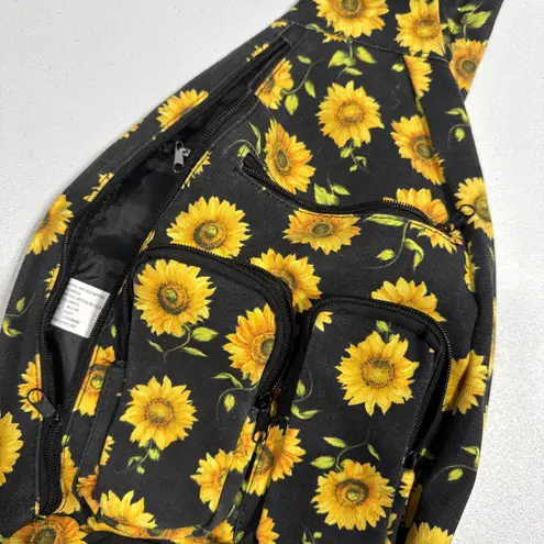 Lot of 2 Sunflower Sling Backpack & Fanny Pack Belt Bag Black Red Boho Travel