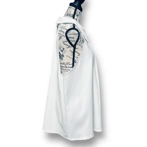 Stylewe 2XL White Halter Tank Top Sleeveless Collared Stretch Pleated NWT Size 2X