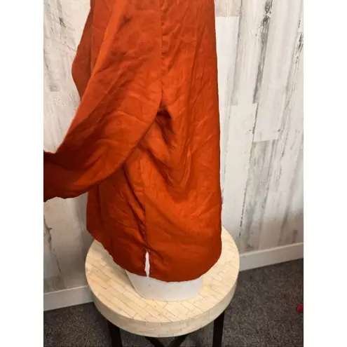 Truth NYC Rust Orange Lace-Up Blouse Women’s Size M