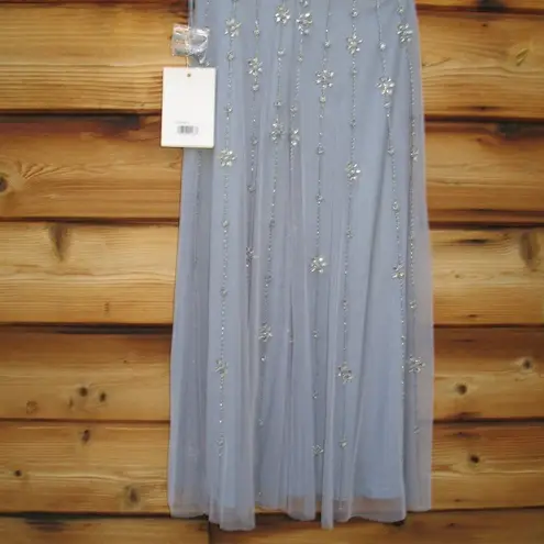 Mac Duggal 9222 Blue High Neck Sleeveless Embellished A Line Cocktail Dress