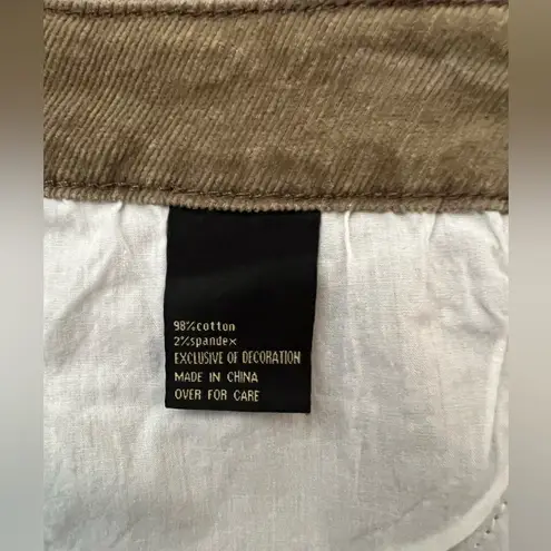 Suzanne Betro Denim corduroy button fly raw hem skirt Women’s Plus size 18