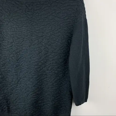 CALIA by Carrie Underwood Textured Crew Sweatshirt Black