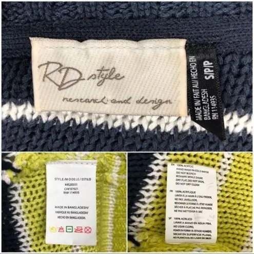 RD Style Colorblock Striped Open Knit Sweater