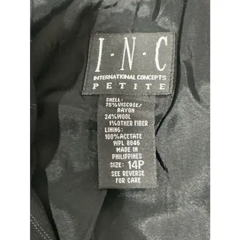 Woman’s Inc Petite Two Piece Suit Set Pants 10 P & Blazer Size 14p Black Lined