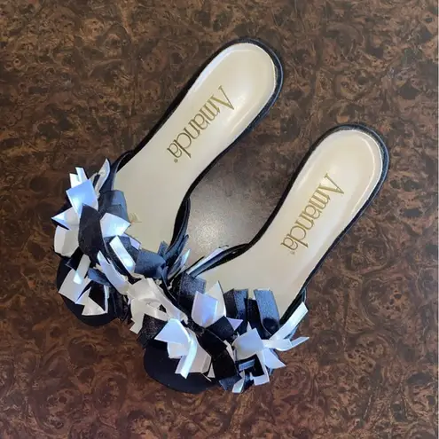 Amanda black & white Confetti mules
