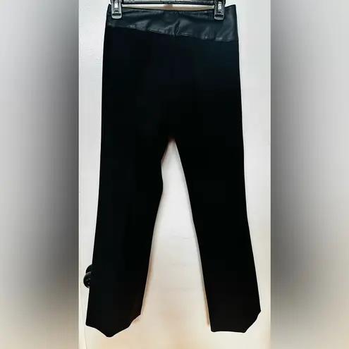 Absolu Paris Women's Black Leather Waist Accent Belt Pants Size 36 EU 6 US