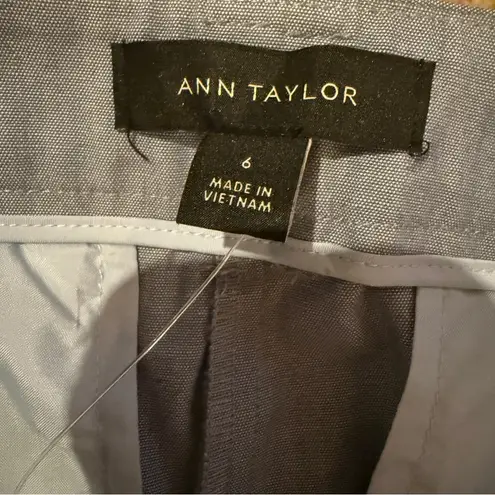 Ann Taylor Light Blue Chambray High Rise Straight Leg Ankle Dress Pants Sz 6