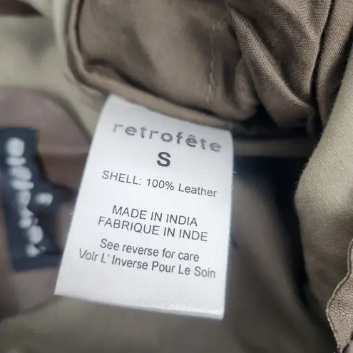 Retrofête Retrofete Leather Brown Pants Flare Small Pockets